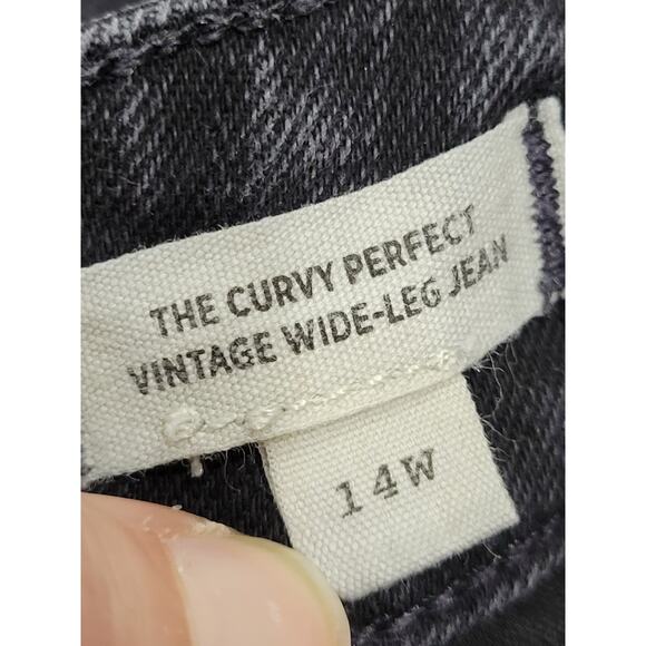 Madewell Jeans Womens 14W Black The Perfect Curvy Vintage Wide Leg Denim - Picture 11 of 11